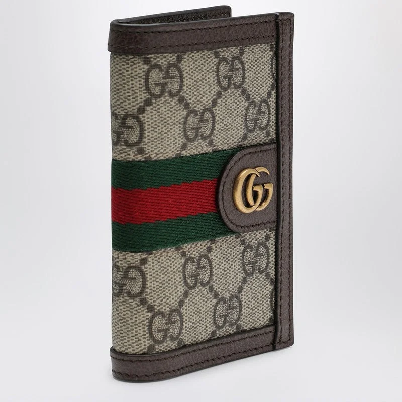 Gucci Marmont bags for women with a snakeskin - effect panelGucci Ophidia Card Case In Beige And Ebony Gg Supreme Fabric Men