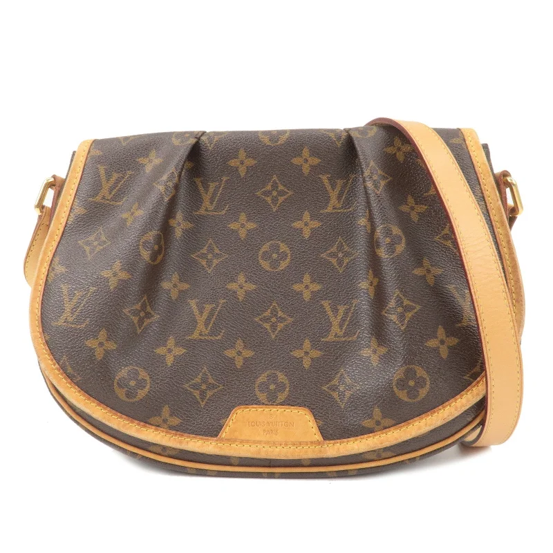 Louis Vuitton bags with a chain - link trim and a leather body for a modern edgeLouis Vuitton Monogram Menilmontant PM Shoulder Bag M40474