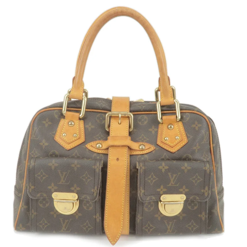 Louis Vuitton handbags with a back - zip pocket for storing valuablesLouis Vuitton Monogram Manhattan GM Hand Bag M40025