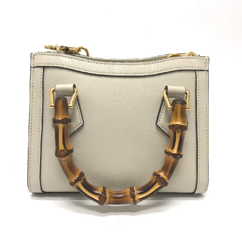 Women Gucci Sylvie bags with a leather - wrapped handleGUCCI Shoulder Bag 655661 leather white GG Marmont Diana Bamboo Women Used