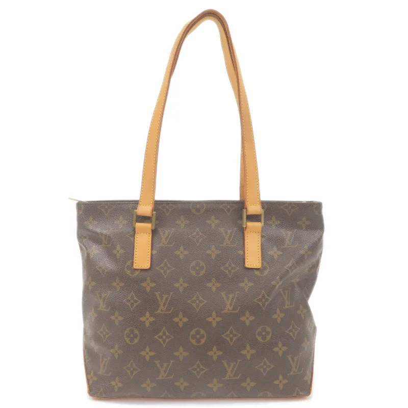 Louis Vuitton bags with a front - zip pocket for small items like keysLouis Vuitton Monogram Cabas Piano Tote Bag Brown M51148