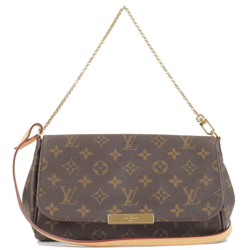 Ladies Louis Vuitton shoulder bags with a wide - width strap for comfortLouis Vuitton Monogram Favorite MM 2Way Shoulder Bag M40718