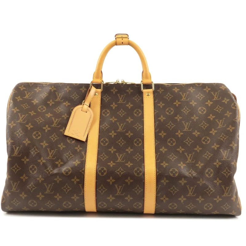 Louis Vuitton tote bags with a water - resistant coating for outdoor useLouis Vuitton Monogram Keep All 55 Boston Bag M41424