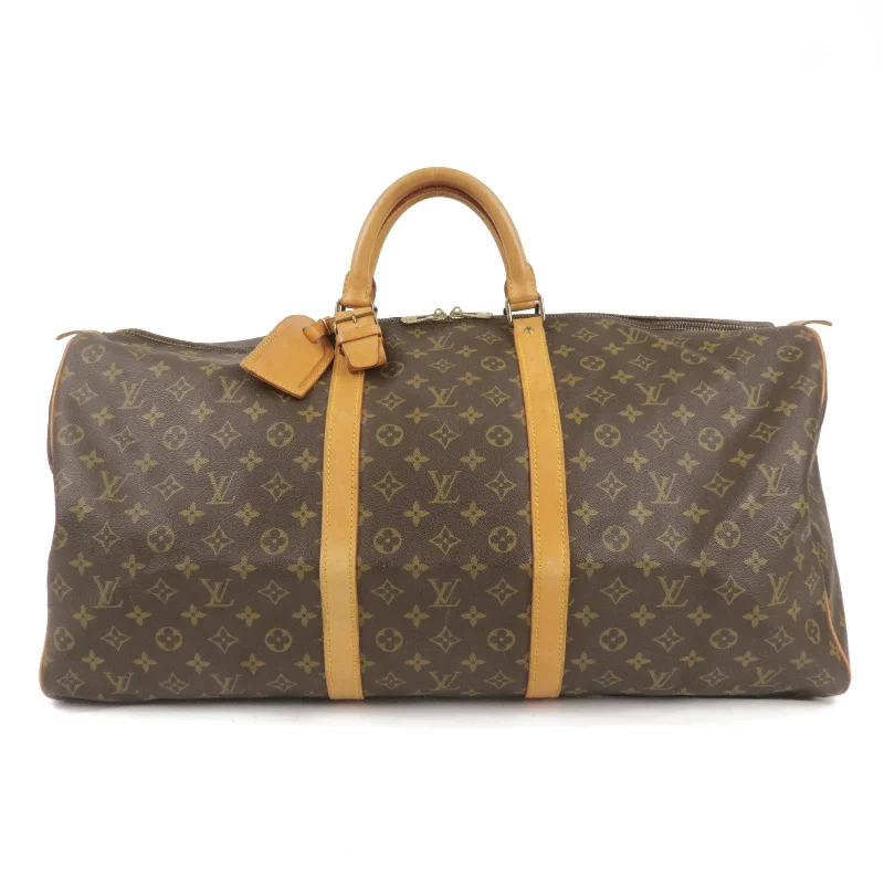 Louis Vuitton Petite Malle bags with a hard - shell structure for uniquenessLouis Vuitton Monogram Keep All 60 Boston Bag Brown M41422