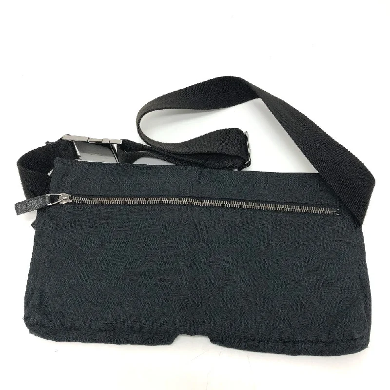 Women Gucci bags with a magnetic snap closure for easy accessGUCCI Waist bag 28566 GG canvas black GG Sling bag mens Secondhand