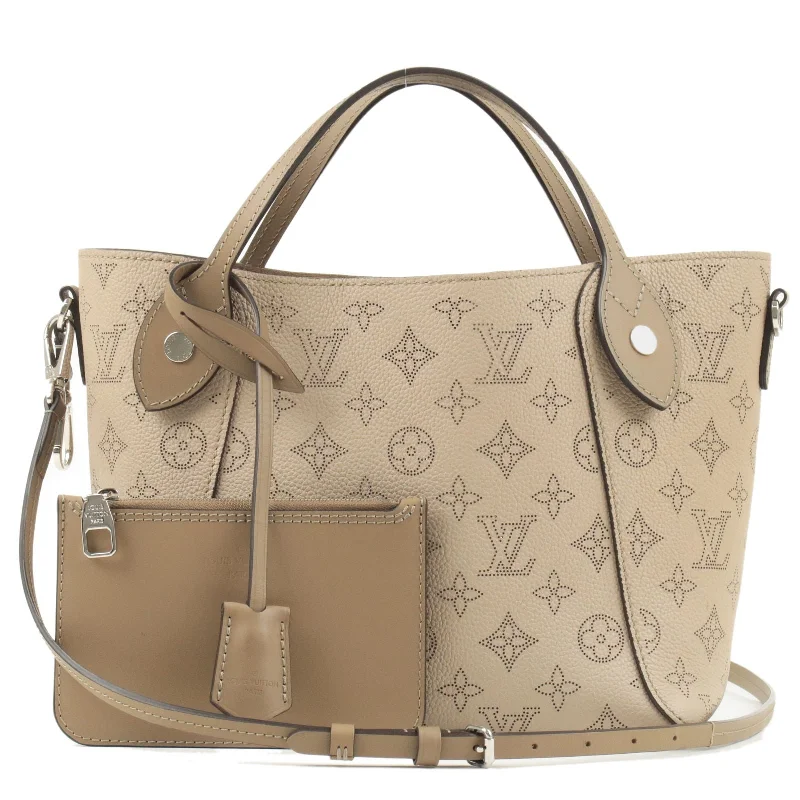 Louis Vuitton tote bags with a printed LV logo on the front for brand visibilityLouis Vuitton Monogram Mahina Hina PM 2Way Bag Galet M54351