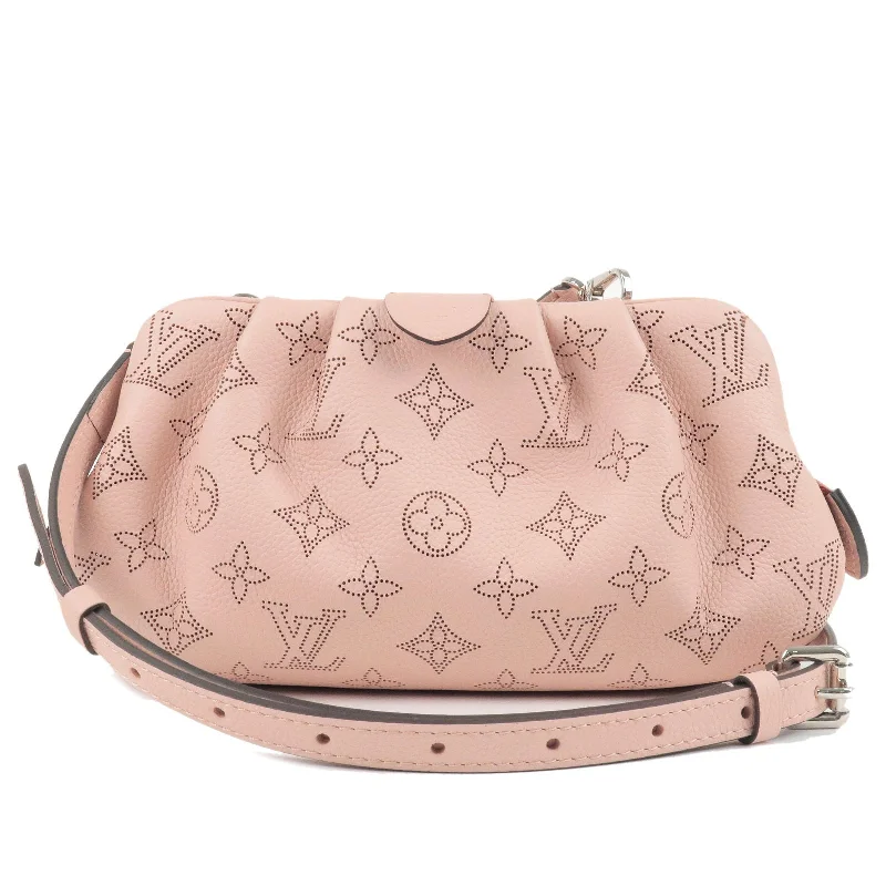 Louis Vuitton bags with a detachable mirror inside for on - the - go touch - upsLouis Vuitton Monogram Mahina Scala Mini Shoulder Bag Pink M80092