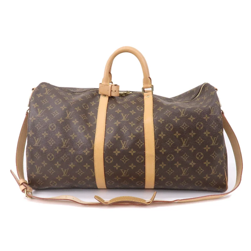 Louis Vuitton bags with a zippered interior pocket for better organizationLouis Vuitton Monogram Keep All Bandouliere 55 Boston Bag M41414