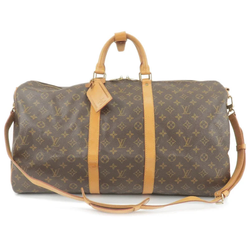 Louis Vuitton bags with a front - zip pocket for small items like keysLouis Vuitton Monogram Keep All Bandouliere 55 Bag M41414