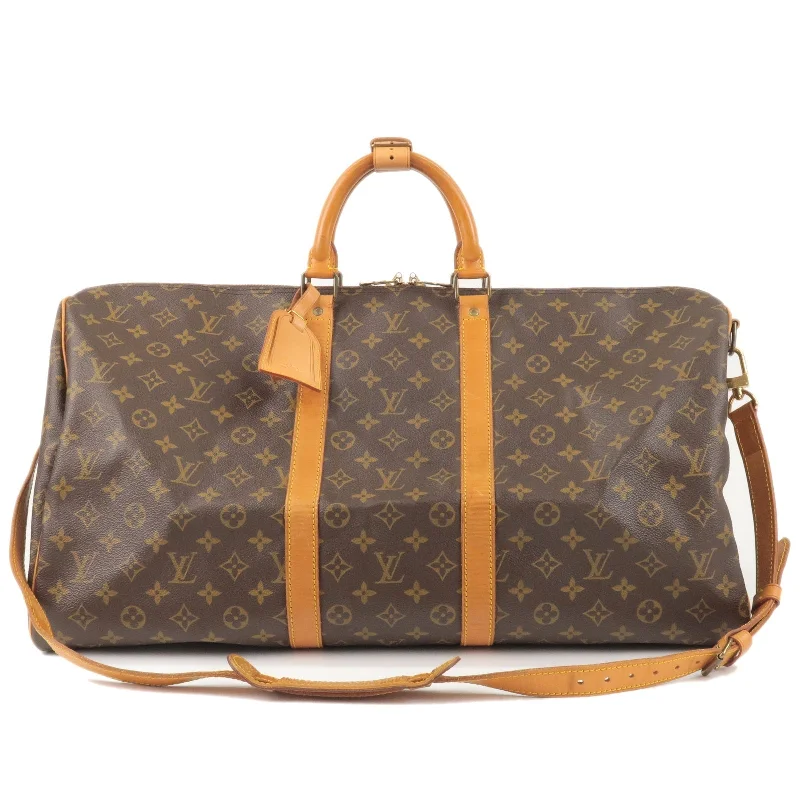 Ladies Louis Vuitton shoulder bags with a wide - width strap for comfortLouis Vuitton Monogram Keep All Bandouliere 55 Bag M41414