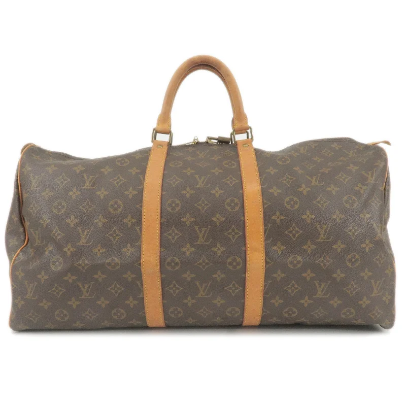 Louis Vuitton backpacks with a sleek, minimalist design for styleLouis Vuitton Monogram Keep All 55 Boston Bag M41424