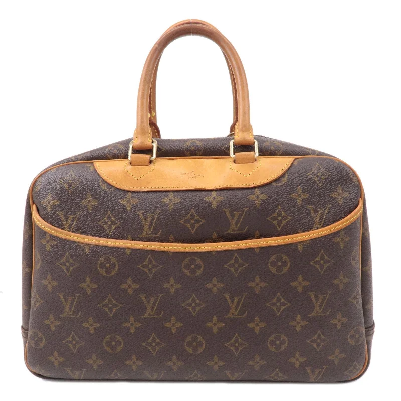 Louis Vuitton handbags with a beaded trim for a touch of glamourLouis Vuitton Monogram Deauville Hand Bag Brown M47270