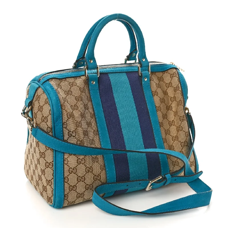 Women Gucci crossbody bags in a bold red colorGucci Vintage Web Medium Boston Teal