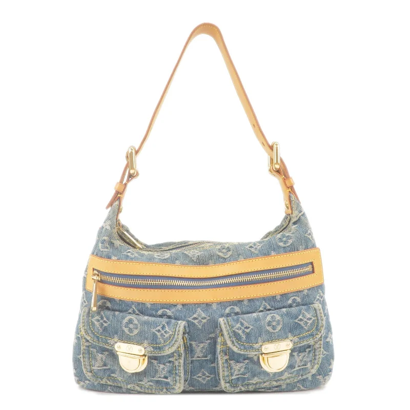 Louis Vuitton bags with a chain - link trim and a leather body for a modern edgeLouis Vuitton Monogram Denim Baggy PM Shoulder Bag Blue M95049