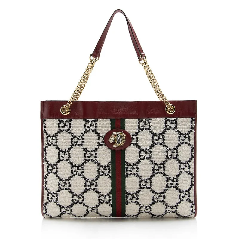 Gucci handbags for women with a beaded trimGucci Tweed Rajah Large Tote (SHF-13836)