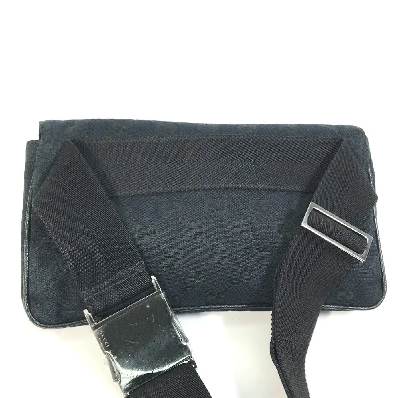 Gucci backpacks for women with a sleek silhouetteGUCCI Waist bag 146304 GG canvas / leather black GG Belt bag mens Secondhand