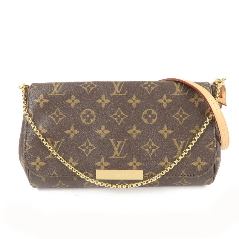 Louis Vuitton tote bags with a printed LV logo on the front for brand visibilityLouis Vuitton Monogram Favorite MM 2Way Shoulder Bag M40718