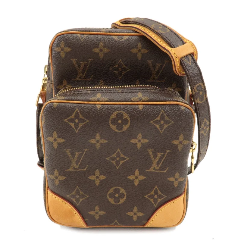 Louis Vuitton handbags with a patent - leather finish for a shiny lookLouis Vuitton Monogram Amazone Shoulder Bag Brown M45236