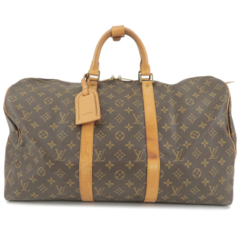 Louis Vuitton tote bags with a spacious interior and multiple pocketsLouis Vuitton Monogram Keep All 50 Boston Bag M41426