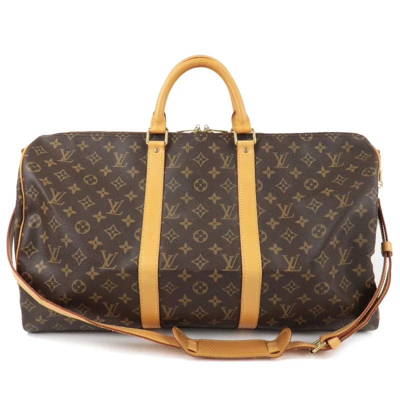 Louis Vuitton bags with a detachable mobile phone holder for convenienceLouis Vuitton Monogram Keep All Bandouliere 50 Bag M41418