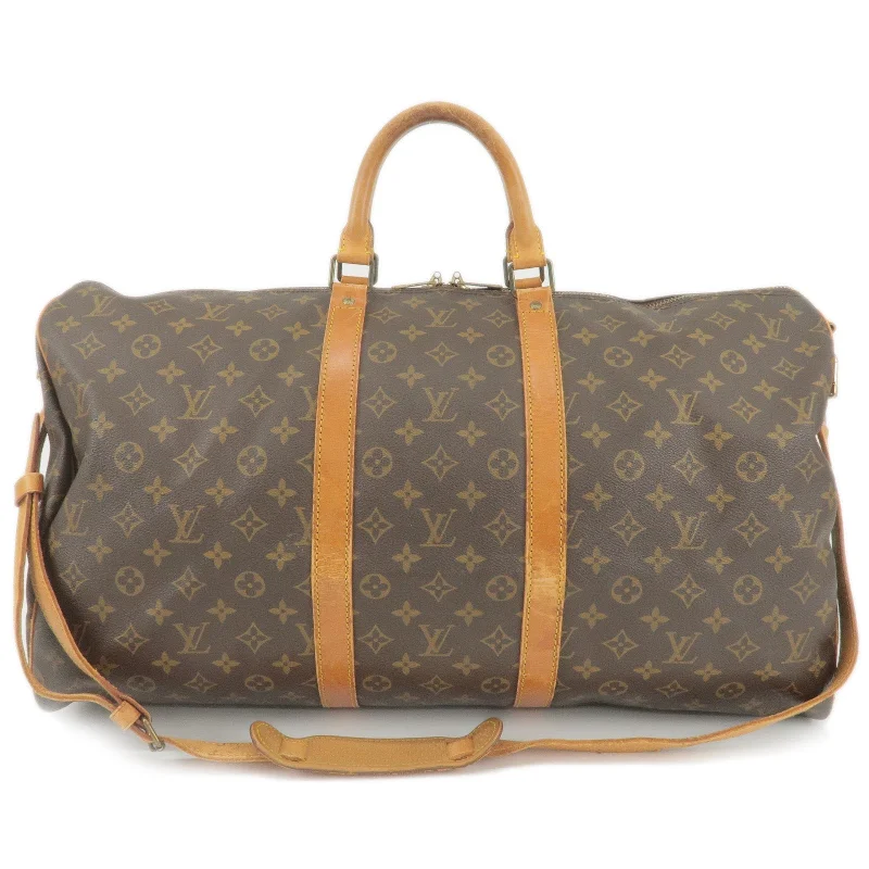 Louis Vuitton bags with a detachable mobile phone holder for convenienceLouis Vuitton Monogram Keep All Bandouliere 55 Boston Bag M41414