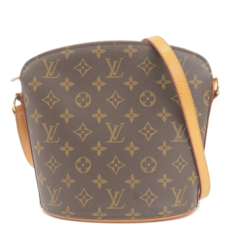 Louis Vuitton tote bags with a printed LV logo on the front for brand visibilityLouis Vuitton Monogram Drouot Cross Body Shoulder Bag M51290