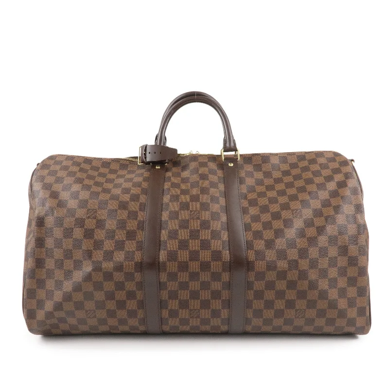 Ladies Louis Vuitton Capucines bags with a detachable shoulder strapLouis Vuitton Damier Keep All Bandouliere 55 Boston Bag M41414