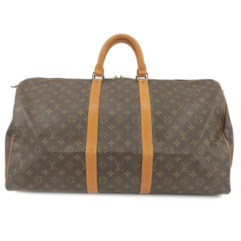 Louis Vuitton tote bags with a double - handle and shoulder - strap optionLouis Vuitton Monogram Keep All 55 Boston Bag M41424