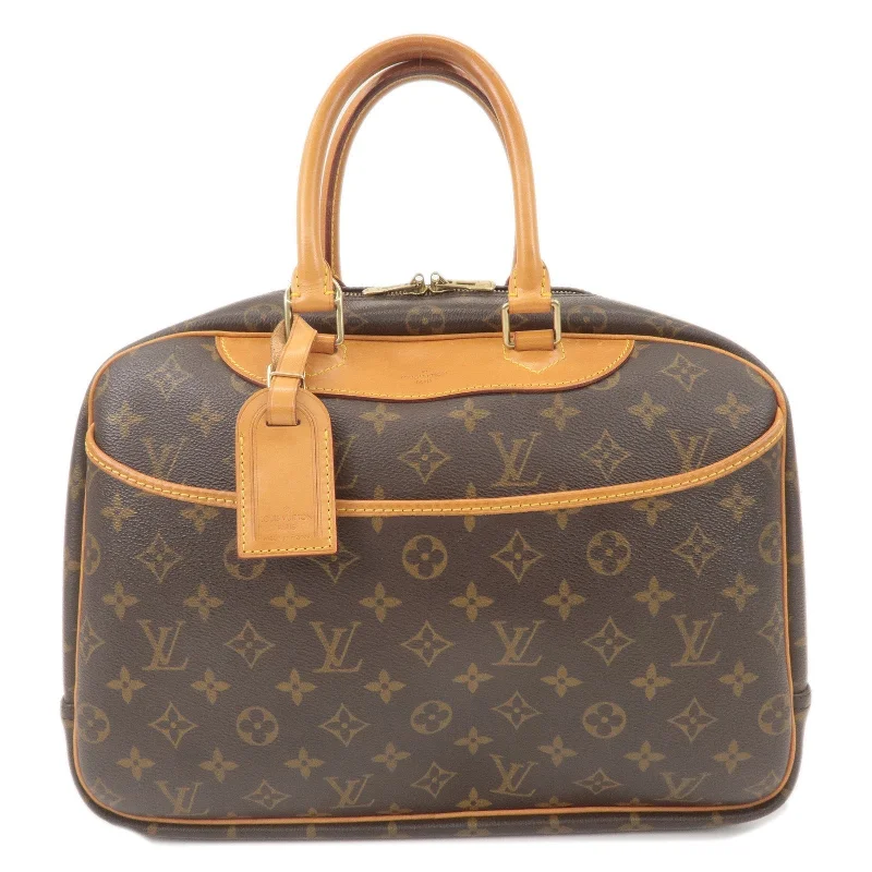 Louis Vuitton bags with a detachable mobile phone holder for convenienceLouis Vuitton Monogram Deauville Hand Bag Brown M47270