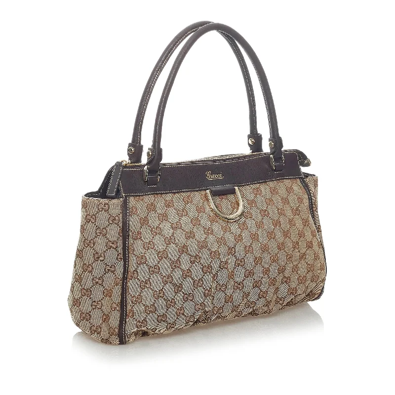 Ladies Gucci shoulder bags with a single - handle designGucci GG Abbey D-Ring Canvas Tote Bag (34492)