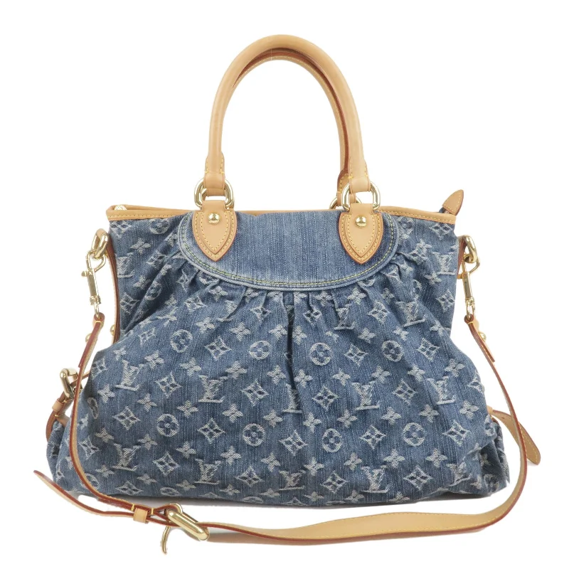 Ladies Louis Vuitton Petite Malle bags in a pastel color for a soft lookLouis Vuitton Monogram Denim Neo Cabby GM Shoulder Bag Blue M95350