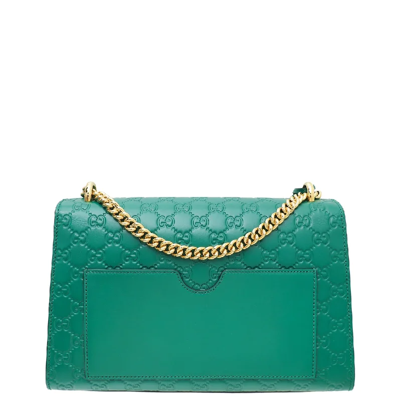 Medium - sized Women Gucci handbags for everyday useGucci Green GG Guccissima Padlock Medium Shoulder Bag