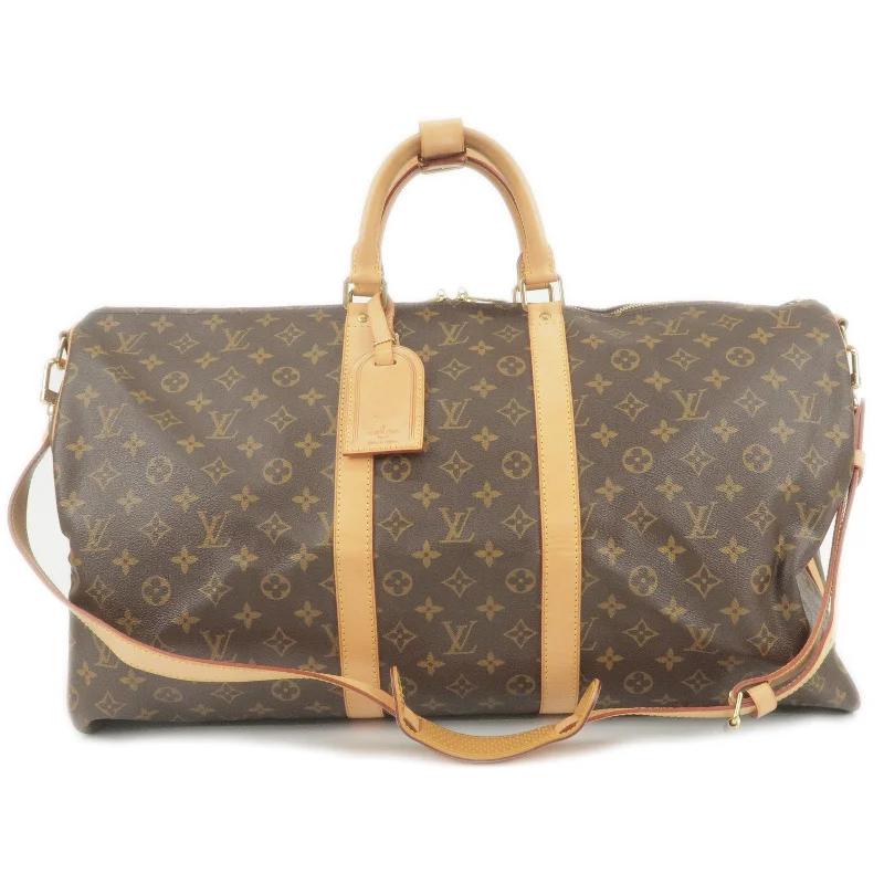 Louis Vuitton bags with a detachable mirror inside for on - the - go touch - upsLouis Vuitton Monogram Keep All Bandouliere 55 Bag M41414