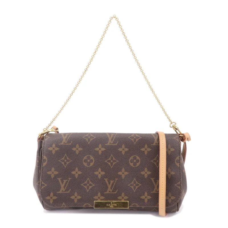 Ladies Louis Vuitton shoulder bags with a magnetic - closure flap for easeLouis Vuitton Monogram Favorite MM 2Way Shoulder Bag M40718