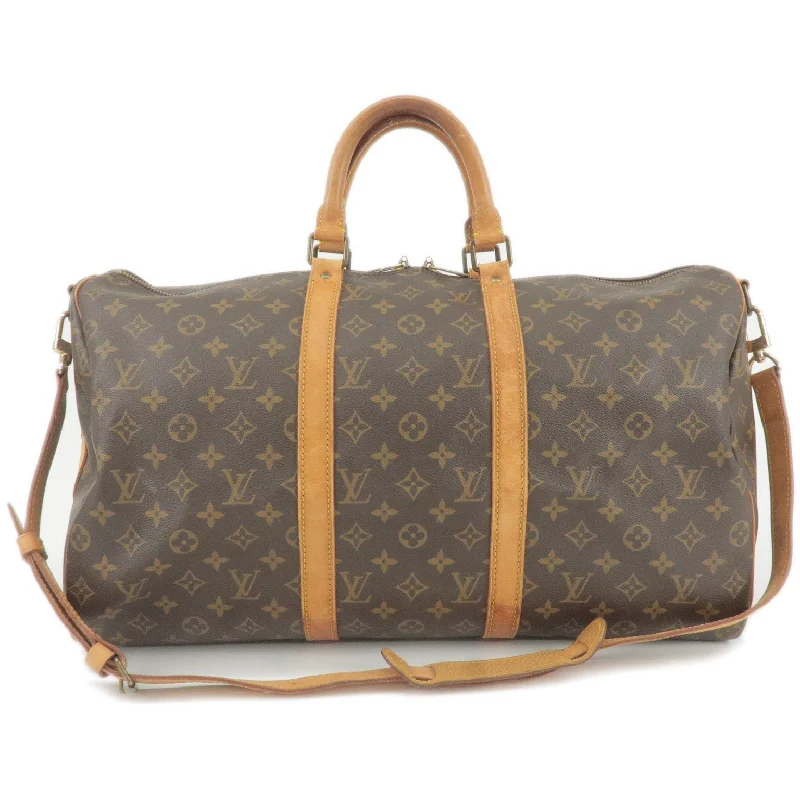 Louis Vuitton handbags with a beaded trim for a touch of glamourLouis Vuitton Monogram Keep All Bandouliere 50 Bag M41416