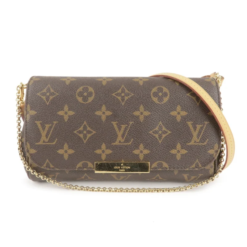 Louis Vuitton bags with a detachable mobile phone holder for convenienceLouis Vuitton Monogram Favorite PM 2Way Shoulder Bag M40717