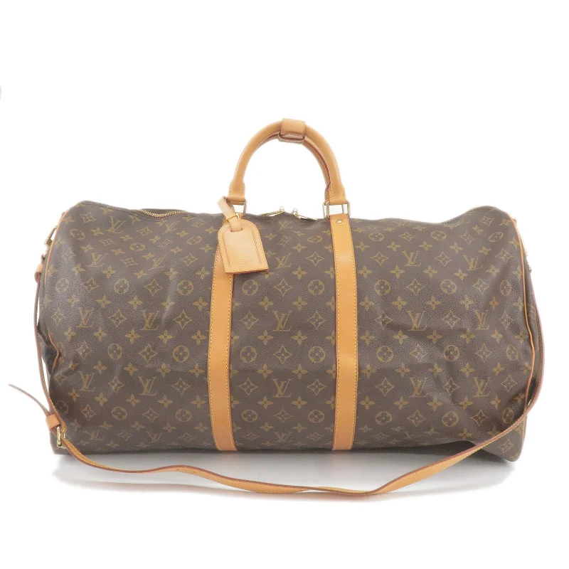 Louis Vuitton backpacks with a padded back panel for comfort during long - wearLouis Vuitton Monogram Keep All Bandouliere 60 Bag M41412