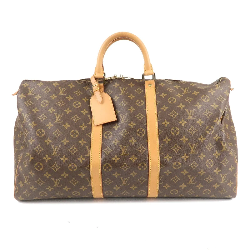 Ladies Louis Vuitton Petite Malle bags with a star - shaped charm for cutenessLouis Vuitton Monogram Keep All 55 Boston Bag Brown M41424