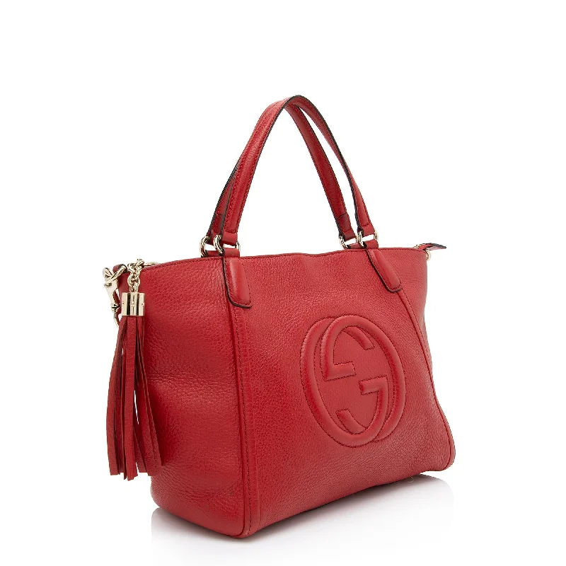 Gucci tote bags for women with a water - resistant coatingGucci Leather Soho Top Handle Tote (SHF-CYGxPH)