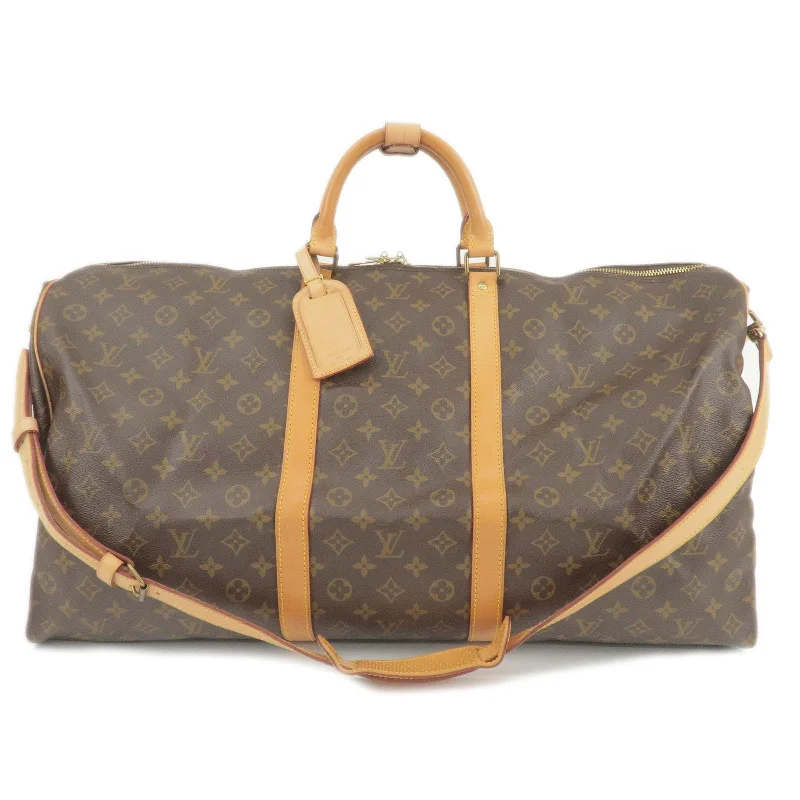 Ladies Louis Vuitton shoulder bags with a wide - width strap for comfortLouis Vuitton Monogram Keep All Bandouliere 60 Bag M41412