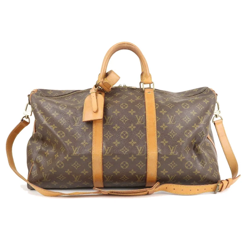 Ladies Louis Vuitton shoulder bags with a magnetic - closure flap for easeLouis Vuitton Monogram Keep All Bandoulier 50 Boston Bag M41416