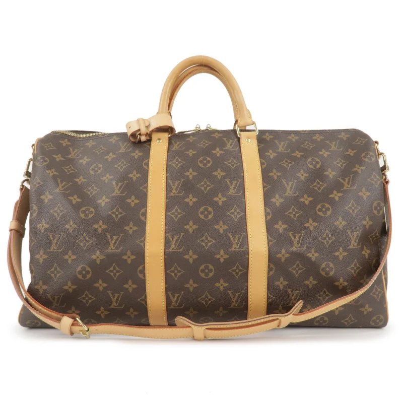 Louis Vuitton backpacks with a sleek, minimalist design for styleLouis Vuitton Monogram Keep All 50 Boston Bag Brown M41416