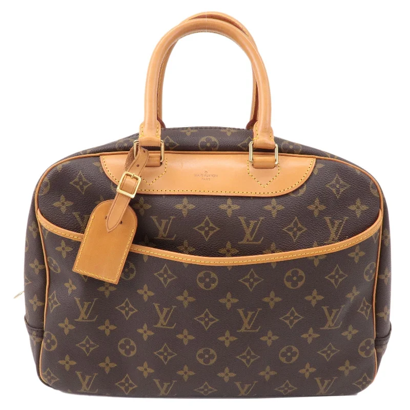 Louis Vuitton Alma bags with a monogram - embossed leather surfaceLouis Vuitton Monogram Deauville Hand Bag Brown M47270