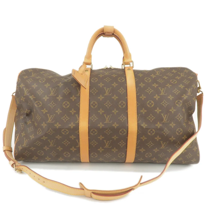 Louis Vuitton tote bags with a water - resistant coating for outdoor useLouis Vuitton Monogram Keep All Bandouliere 55 Bag M41414