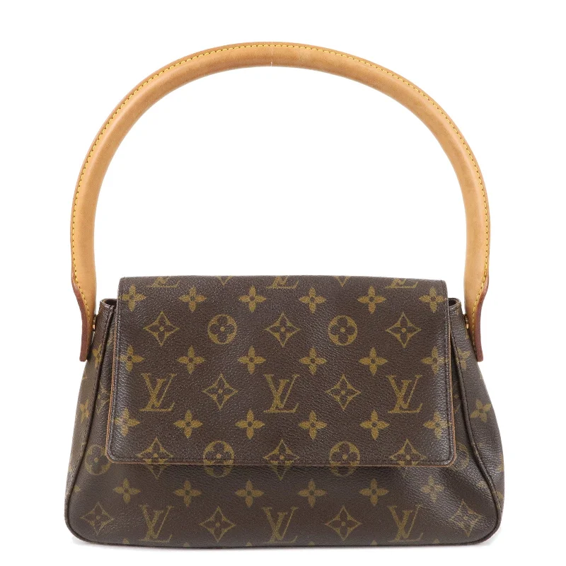 Ladies Louis Vuitton shoulder bags with a single - handle silhouetteLouis Vuitton Monogram Mini Looping Shoulder Bag Hand Bag M51147