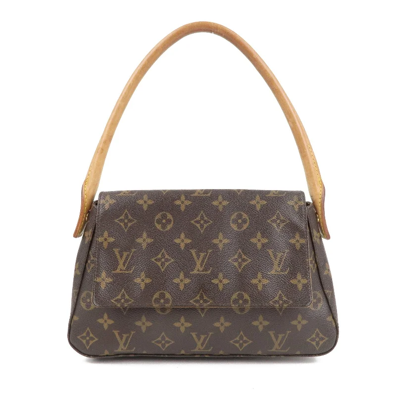 Louis Vuitton bags with a front - flap pocket for quick - access itemsLouis Vuitton Monogram Mini Looping Shoulder Bag Brown M51147