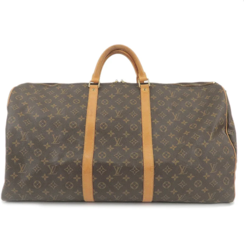 Louis Vuitton bags with a front - zip pocket for small items like keysLouis Vuitton Monogram Keep All Bandouliere 60 Bag M41412