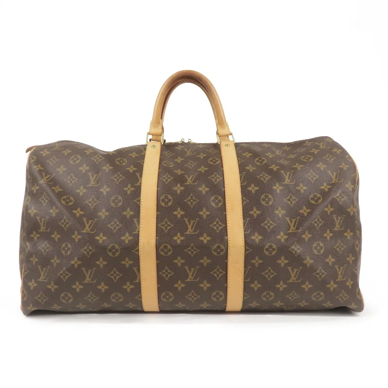 Louis Vuitton Alma bags with a leather - wrapped handle for a luxurious feelLouis Vuitton Monogram Keep All 55 Boston Bag Brown M41424