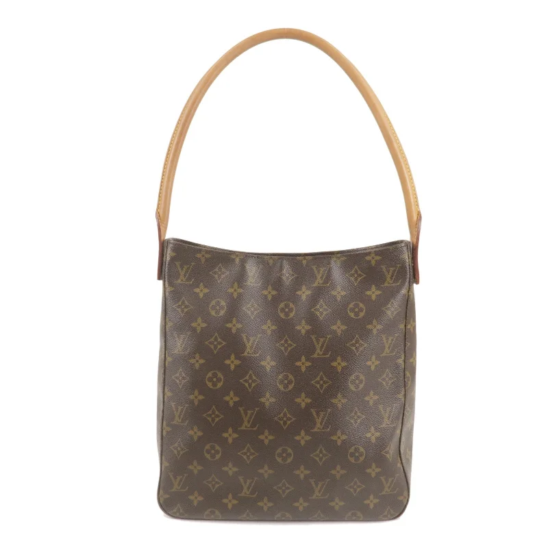 Louis Vuitton bags with a snap - button closure and a decorative charm for styleLouis Vuitton Monogram Looping GM Shoulder Bag Hand Bag M51145