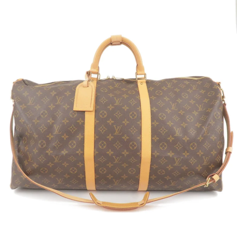 Louis Vuitton handbags with a patent - leather finish for a shiny lookLouis Vuitton Monogram Keep All Bandouliere 60 Bag M41412